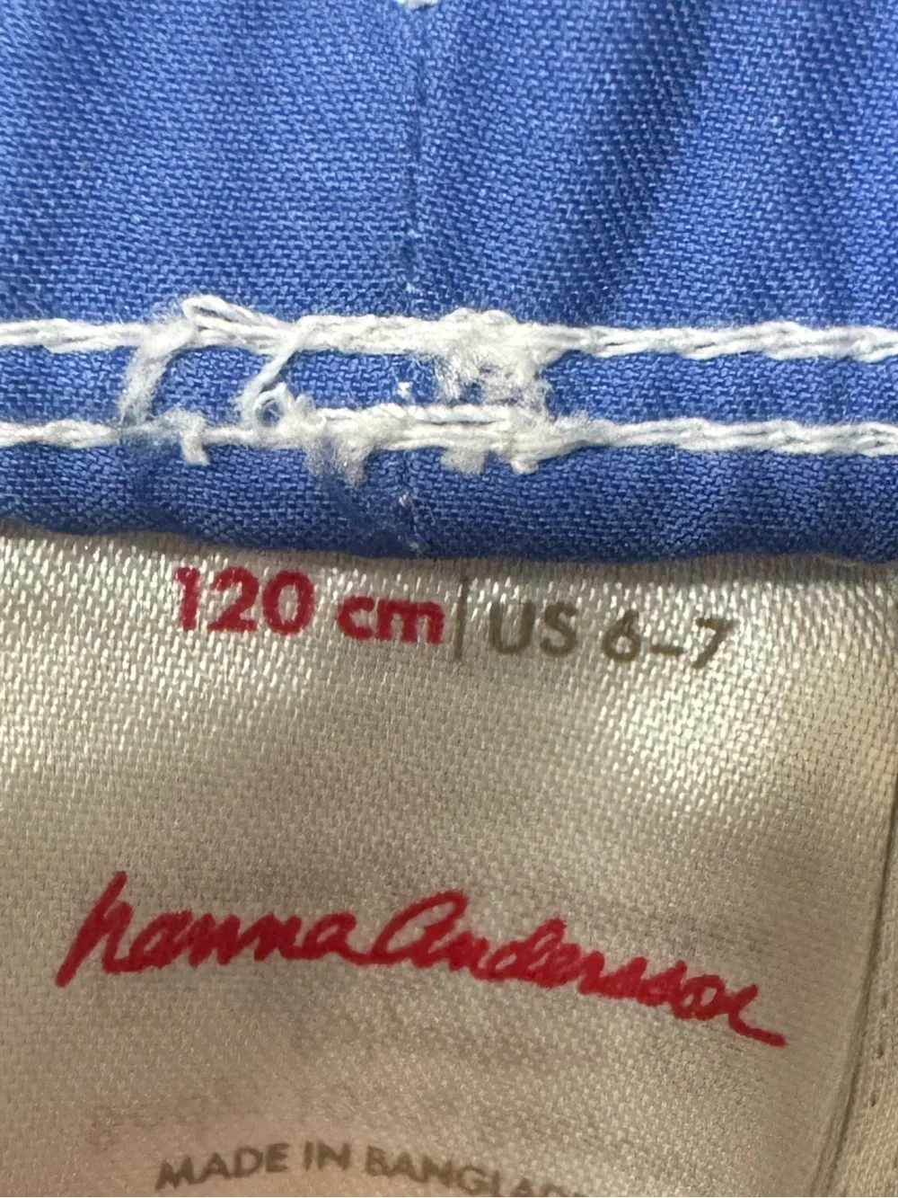 Hanna Andersson Blue swim trunks boys with White Stitching 6-7 years